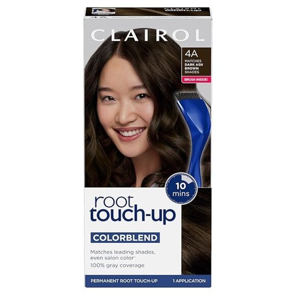 (3) Clairol Root Touch-Up Permanent Hair Dye, 4A Dark Ash Brown Hair (3 BOXES) - Picture 1 of 8